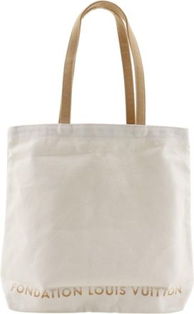 Louis Vuitton White Canvas Tote Bag (Pre-Owned)