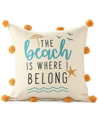 LR Home Lr Home Sancia The Beach Is Where I Belong Throw Pillow