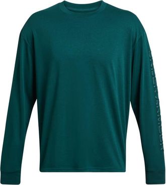 Under Armour Mens Hw Tonal Wordmark Long Sleeve T-Shirt in Blue