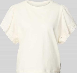 Mustang Jeans Mustang Regular Fit Bluse mit floralem Stitching Modell Lima in Offwhite, Gr&ouml;&szlig;e XL