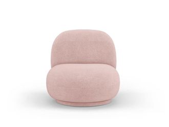 MICADONI Sill&oacute;n giratorio de tejido boucl&eacute; rosa empolvado
