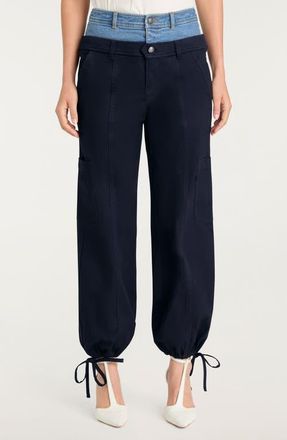 Cinq &agrave; Sept Grayson Layered Waist Pants in Navy/Blue Haze at Nordstrom, Size 10