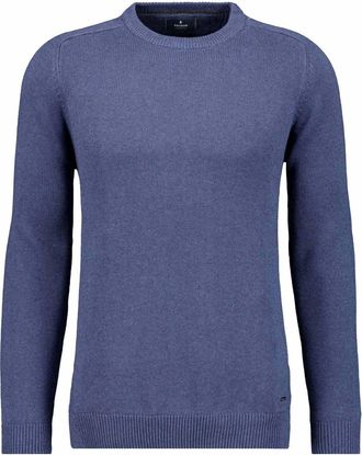 Ragman Rundhalspullover RAGMAN, Herren, Gr. 56, blau (blau, melange, 782), Strick, 100% Baumwolle, Rundhals, Pullover Rundhalspullover