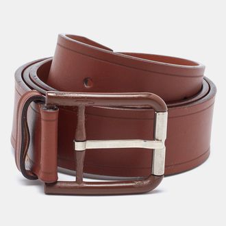 Ferragamo Brown Leather Buckle Belt
