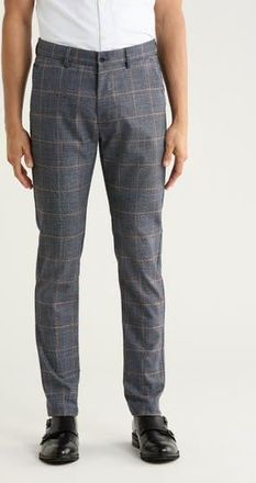 T.R. Premium Plaid Straight Leg Trousers in Navy at Nordstrom Rack, Size 32