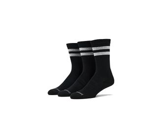 Smartwool Everyday Athletic Stripe Crew Socks 3pk Quarter Length Socks Shoes Black : LG (US Mens Shoe 9-11.5 - Womens Shoe 10-12.5)