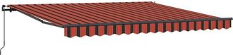 vidaXL Toldo Retr&aacute;ctil Manual Naranja Y Marr&oacute;n 400 X 300 Cm Tela Vidaxl