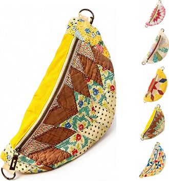 Generic Vintage-Inspired Patchwork Quilted Sling Bag,Womens Patchwork Quilted Crossbody Bag, with Adjustable Strap (Style-d)
