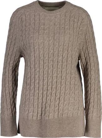 GANT Kabelgebreide trui - Beige