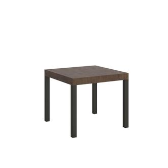 Itamoby Mesa extensible 90x90/246 cm efecto madera nogal, hierro