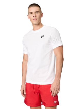 Nike Nike Men Club Embroidered Futura T-Shirt - White/Black, Medium