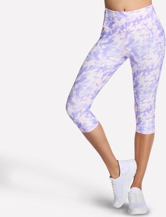 Skechers Caprileggings SKECHERS GOFLEX PRINTED HW CAPRI, Damen, Gr. XXL (50/52), N-Gr, coastal breeze, Obermaterial: 88% Nylon, 12% Elasthan, Hosen Caprileggin