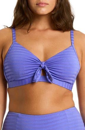 Sea Level Australia Capri Tie Front DD- & E-Cup Bikini Top in Iris at Nordstrom Rack, Size 10 Us / 14 Au