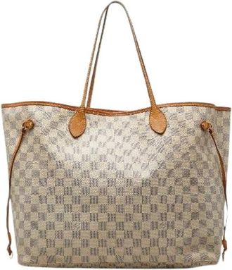 Louis Vuitton Pre-owned Tote Bags, female, White, Size: ONE SIZE Pre-owned Neverfull GM Damier Azur Tote Bag