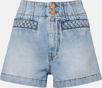 Zimmermann Shorts Indra a vita alta in denim