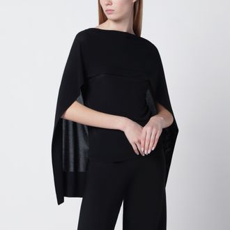 Alberta Ferretti Top nero con maniche in chiffon