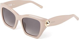 Furla Zonnebril Glanzend Beige