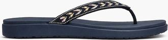 Skechers Womens Skechers MEDITATION LUXE - CLASSIC ROM Womens Toe-Post Sandals Navy/Multi - Black - Size: 6