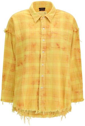 R13 Bicolor Cotton Pattern Womens Shirt