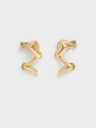 Charles & Keith Emilia Wavy Stud Earrings