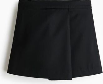 H&M Twill Mini Skort in Black at Nordstrom, Size 18