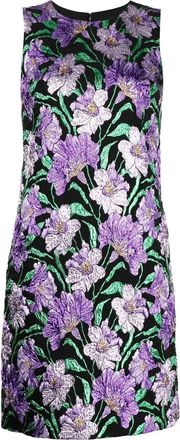 Carolina Herrera floral-jacquard A-line mini dress - women - Metal/Polyester/Polyamide - 6 - Multicolour