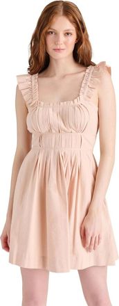 Steve Madden Harmony Mini Dress Womens Cameo Rose Pleated Ruffle Trim PALL46