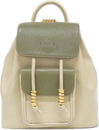 Loewe Beige Khaki Leather Backpack (Pre-Owned)