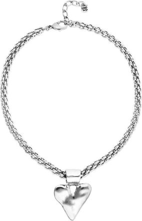 UNOde50 Necklace with Chunky Chain and Heart Detail Plated in Sterling Silver at Nordstrom