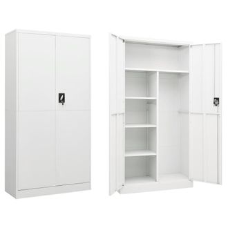 vidaXL Vidaxl - Armario De Taquilla De Acero Blanco 90x40x180 Cm