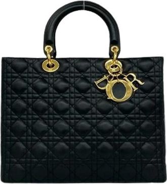 Dior Pre-owned Lady Dior Lambskin Handbag - Dames - Vintage Handtas - Zwart - ONE Size - Leer - Vintage