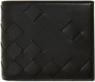 Bottega Veneta Intrecciato Leather Bifold Wallet in 8803 Black/Silver at Nordstrom
