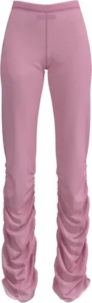 MACCAPANI ruched crepe slim-fit trousers - women - Polyamide/Spandex/Elastane - M - Pink