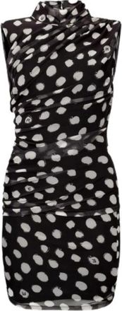 Liu Jo Polkadot Stretch Jersey Minijurk - Dames - Korte kleedjes - Zwart - S - Polyester - Kleedjes