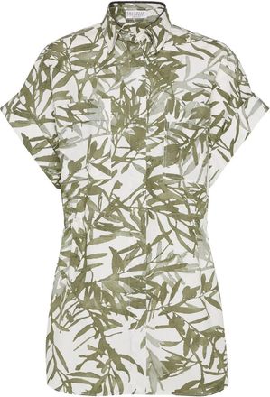 Brunello Cucinelli Camicia in seta - Verde