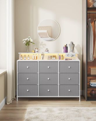 Songmics C&oacute;moda de 33,5 x 114 x 84 cm de color gris paloma