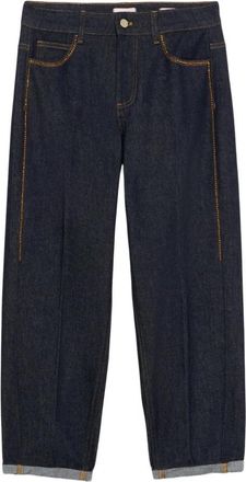 Oltre Boyslim Jeans met Strass - Dames - Loose Fit Jeans - Blauw - S - Katoen - Jeans