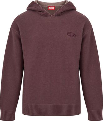 Diesel Pickled Bordeaux Relaxed-Fit Knit Hoodie