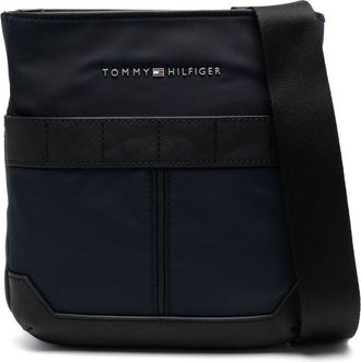 Tommy Hilfiger logo-plaque messenger bag - men - Polyurethane/Polyester - OS - Blue