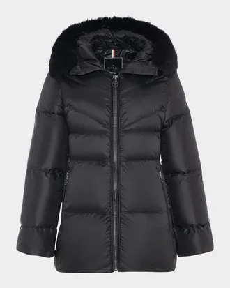 Gorski Apres-Ski Jacket With Detachable Toscana Lamb Shearling Hood Trim