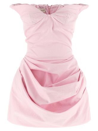 Magda Butrym Pink Off Shoulder Mini Dress