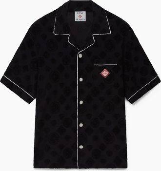 Casablanca Mens Jacquard Towelling Shirt Black - Size: 38/Regular