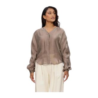 Moss Copenhagen Dames, Blouses & Shirts, Bruin, Maat: Xs/S Polyamide