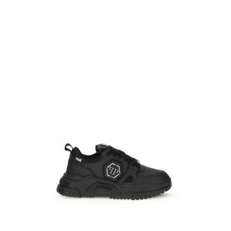 Philipp Plein Black Polyester Athletic Mens Sneakers