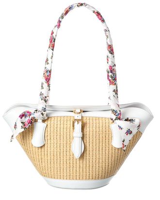 Dolce & Gabbana Capri Raffia & Leather Shoulder Bag