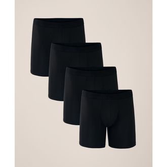 Pact Everyday Extended Boxer Brief 4-Pack Made With Organic Cotton in Black at Nordstrom, Size X-Large