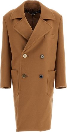 Junya Watanabe Camel Wool-Cashmere Jewel Button Double-Breasted Coat
