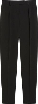 Max Mara Tapered Broeken - Dames - Broeken - Zwart - S - Leer - Broeken