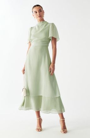 Willa Rory Midi Dress in Light Sage at Nordstrom, Size 6