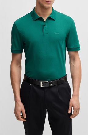 BOSS Pallas Cotton Polo in Open Green at Nordstrom, Size Small